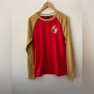Nike San Francisco 49ers Scarlet & Gold Historic Raglan Crew Sweatshirt Men’s S